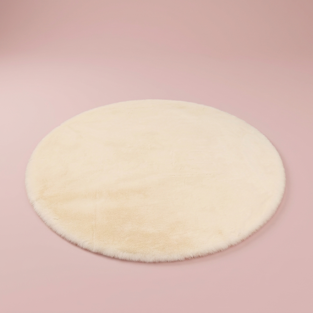Bunny Round Rug, cream