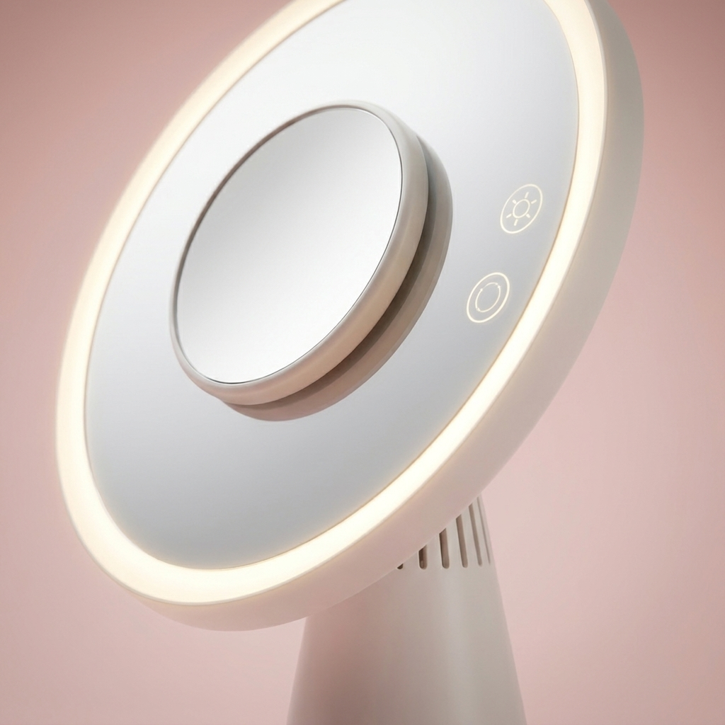 Celine Smart Mirror, magnifier and touch buttons detail