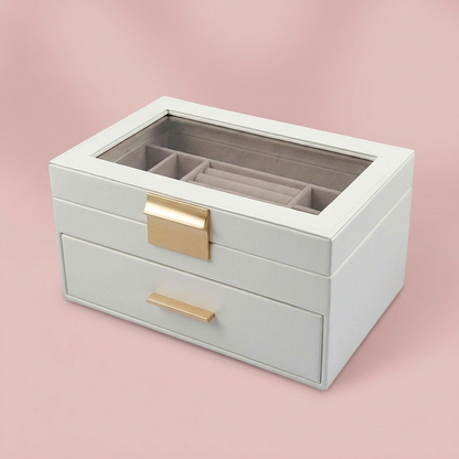 Colette Jewelry Box, 2 layers, white