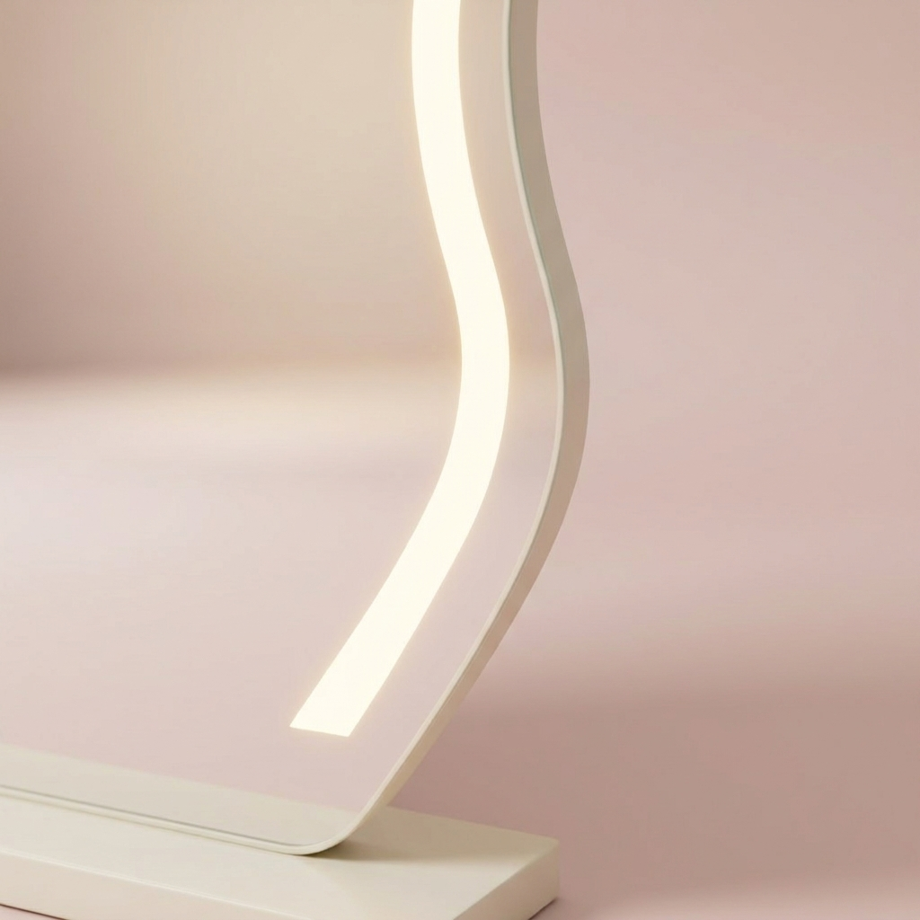 Freya Cloud Mirror, wavy LED edge detail