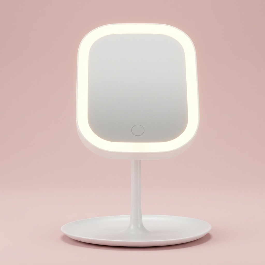 Mila Compact Mirror, pearl white