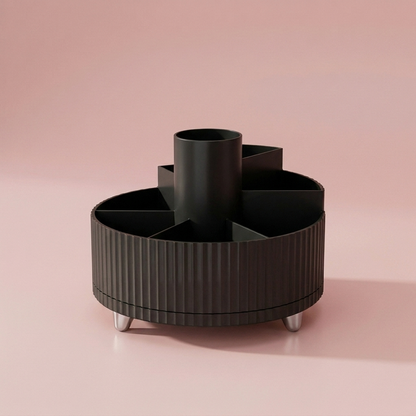 Romy Vanity Organizer, rotating caddy, black