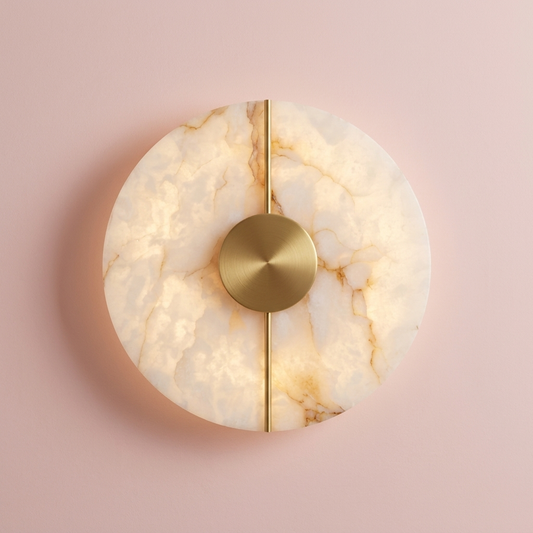Selene Alabaster Sconce, Gold
