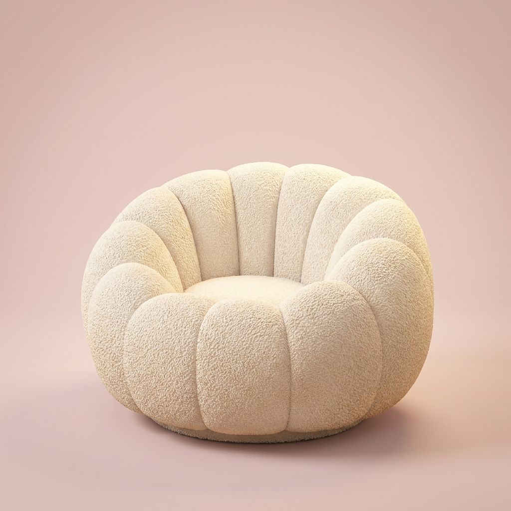 Tilly Accent Chair, cream lamb fleece